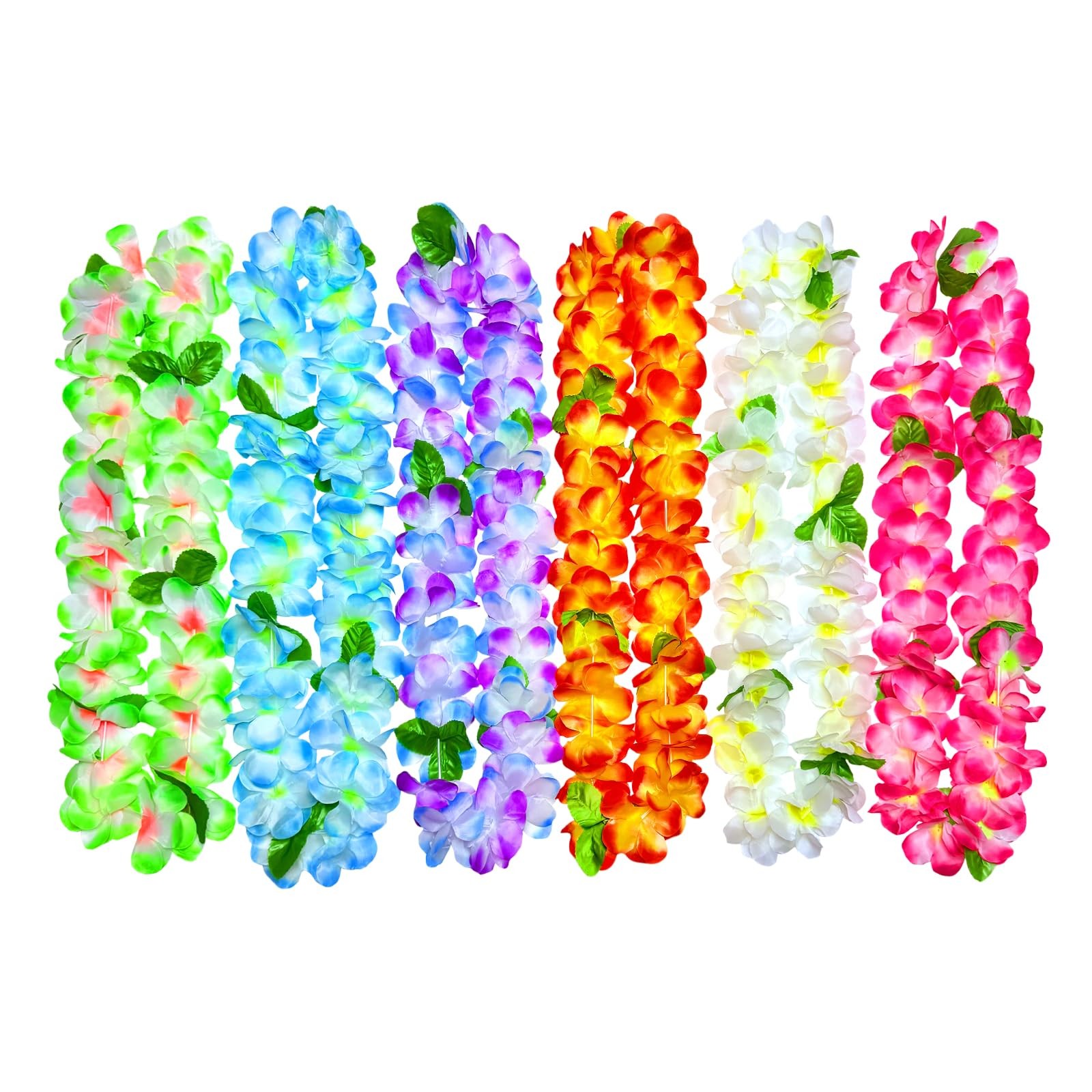 12 Counts Hawaiian Leis for Luau Party Supplies, Tropical Flower Lei Decorati…
