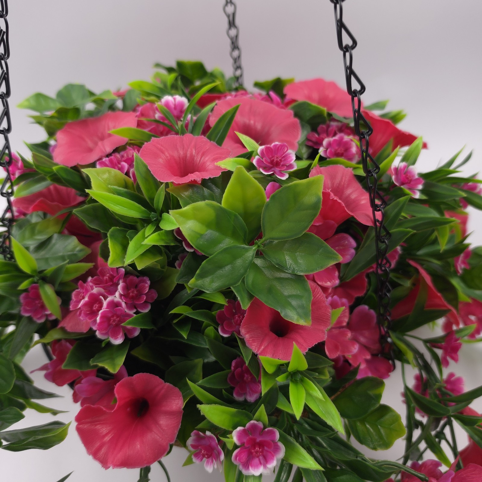 Wicker Park 18″ Cascading Pink Petunia and Wildflower Hanging Basket