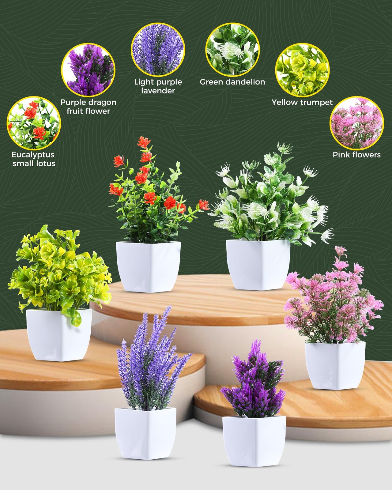 6 Pack Fake Plants Mini Artificial Greenery Potted Plants for Home Decor Indo…