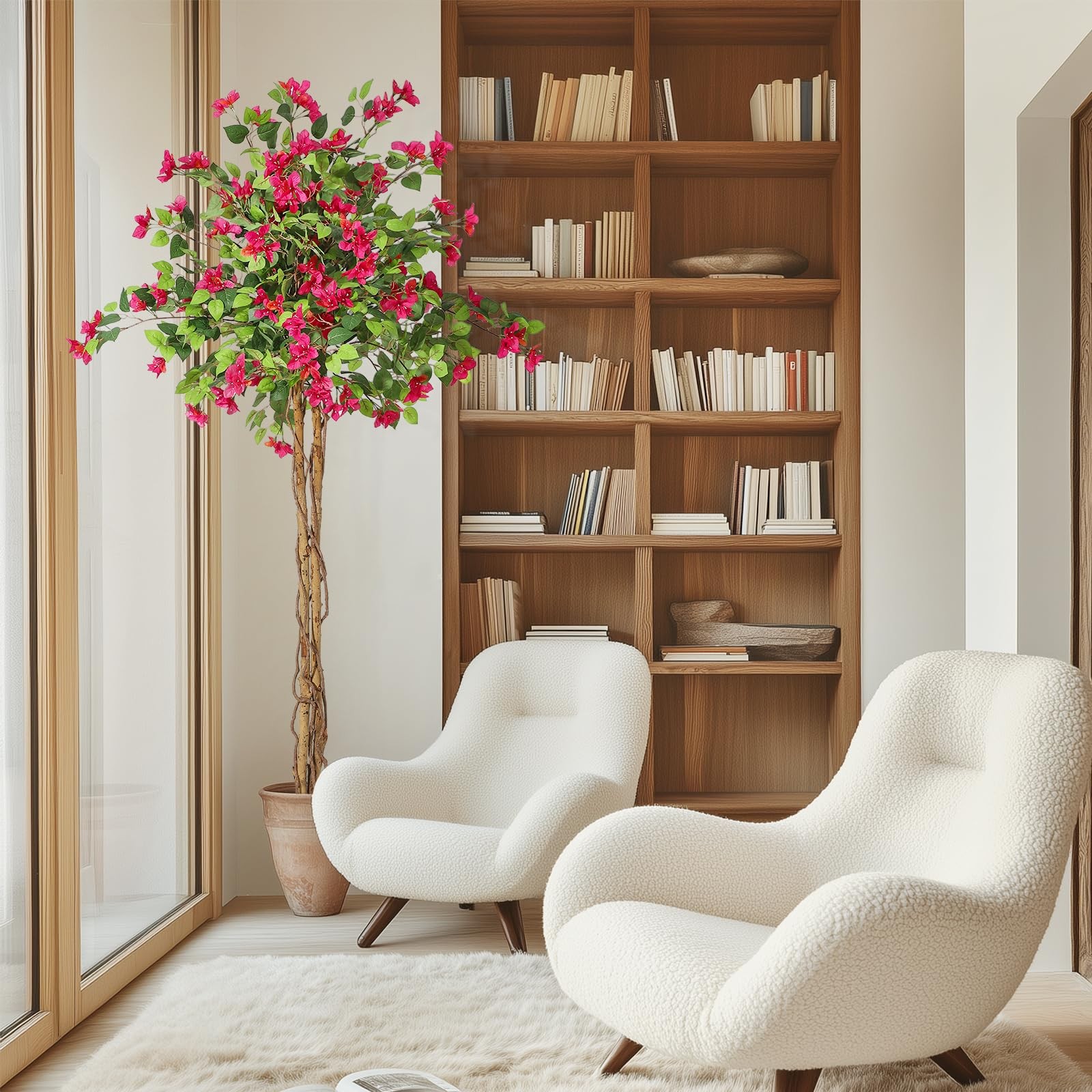 GarveeHome 6 ft Artificial Bougainvillea Tree, Tall Potted Fake Tree Indoor, …