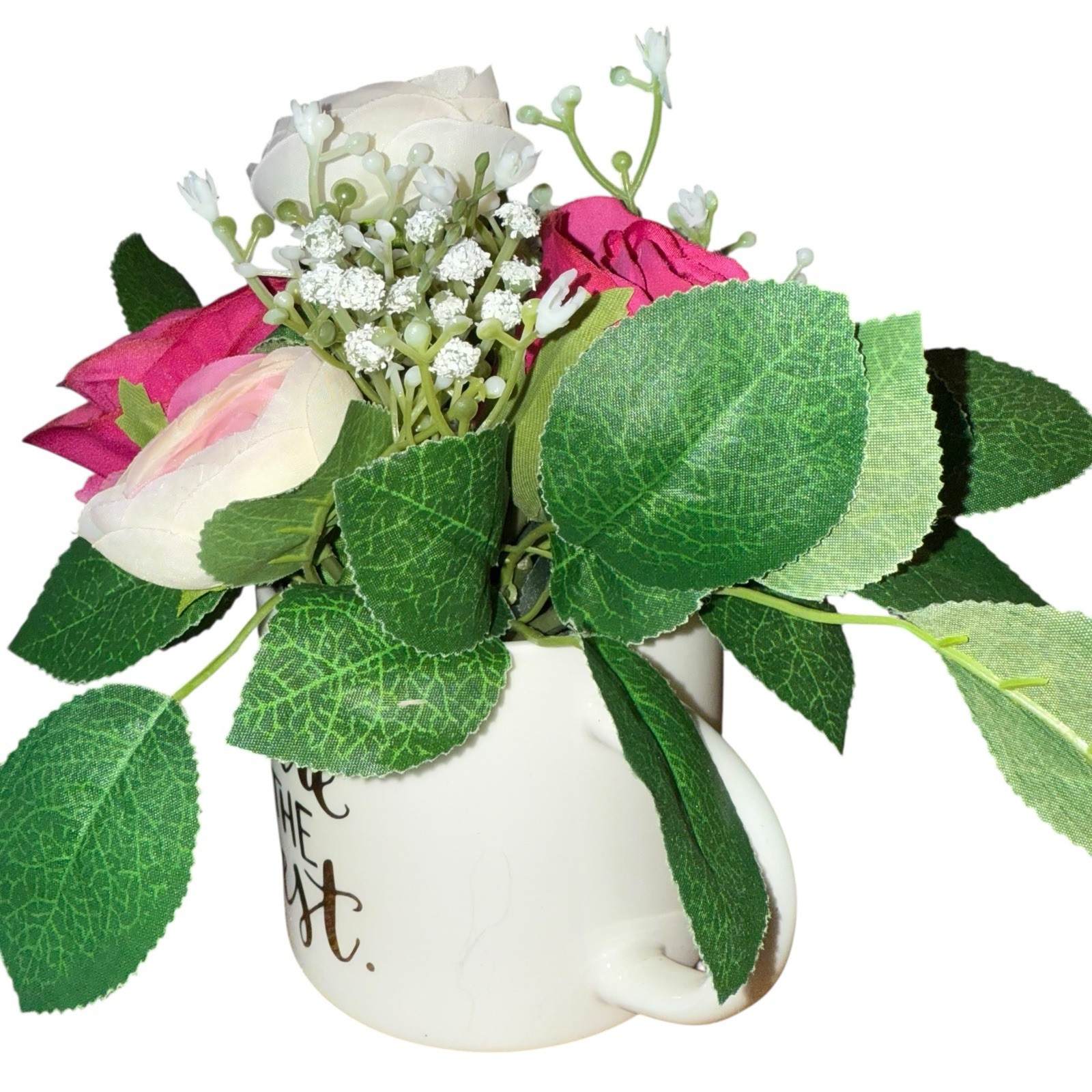 Floral Arrangement Coffee Mug Cup Decoration Table Counter Top Gift New