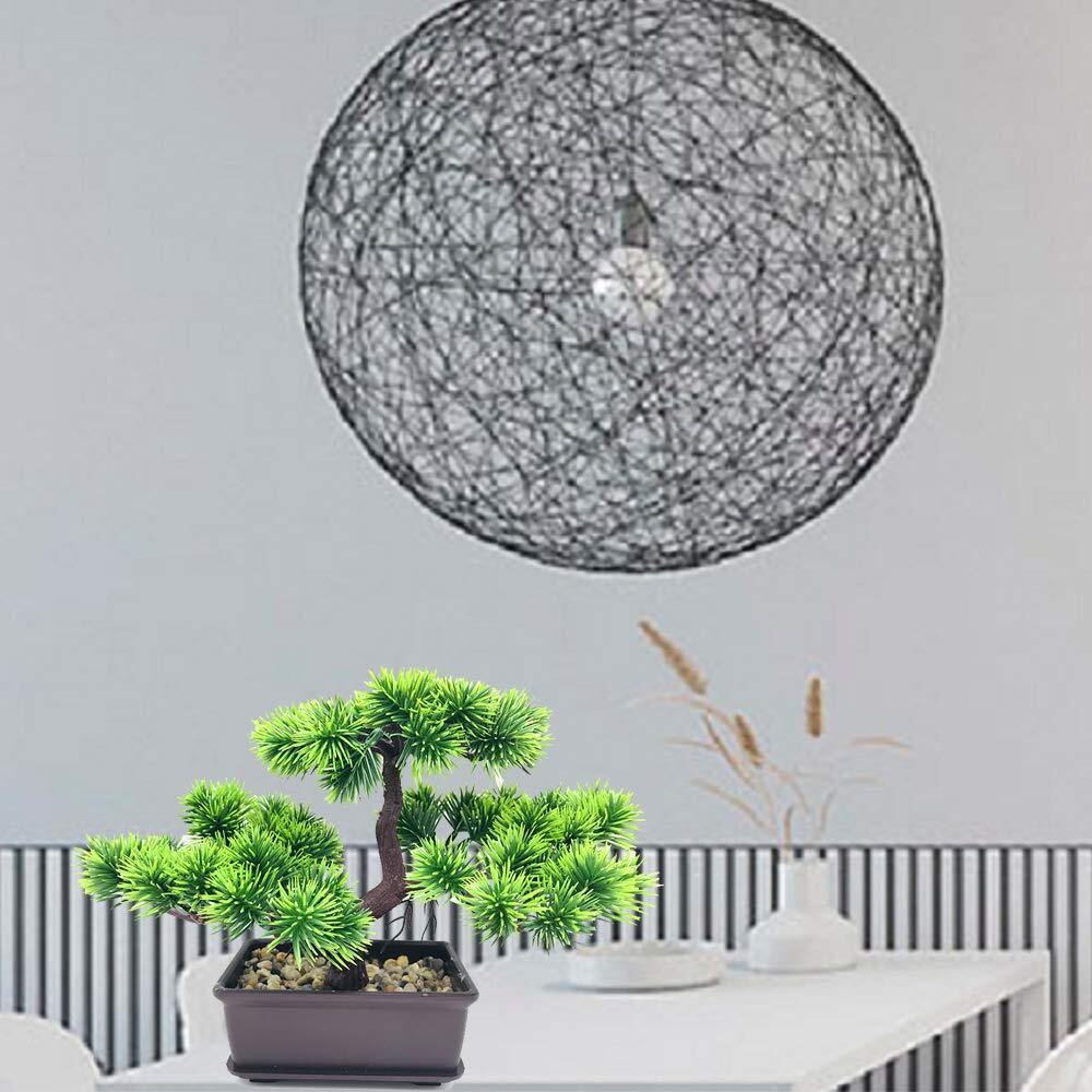 2 Pack Potted Artificial Bonsai Pine Trees Fake Japanese Zen Garden Decoration