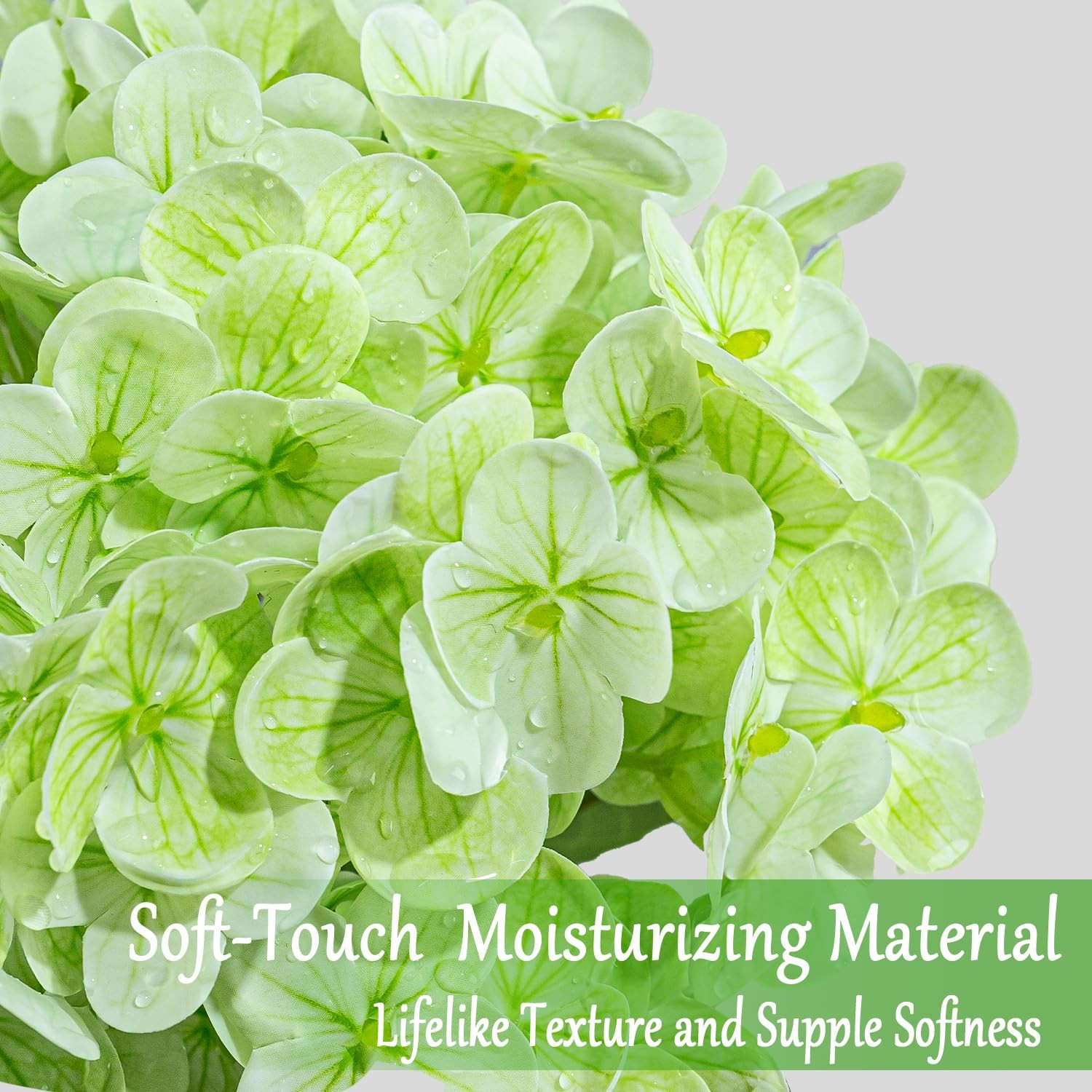 4 PCS Hydrangea Artificial Flowers 20 Inch Latex 2 Eucalyptus Stems Indoor Decor