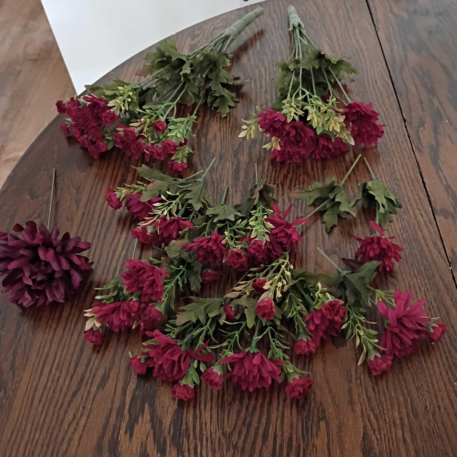 Dark Burgundy Flower Stems 16 Stems, 67 Artificial Flower Buds