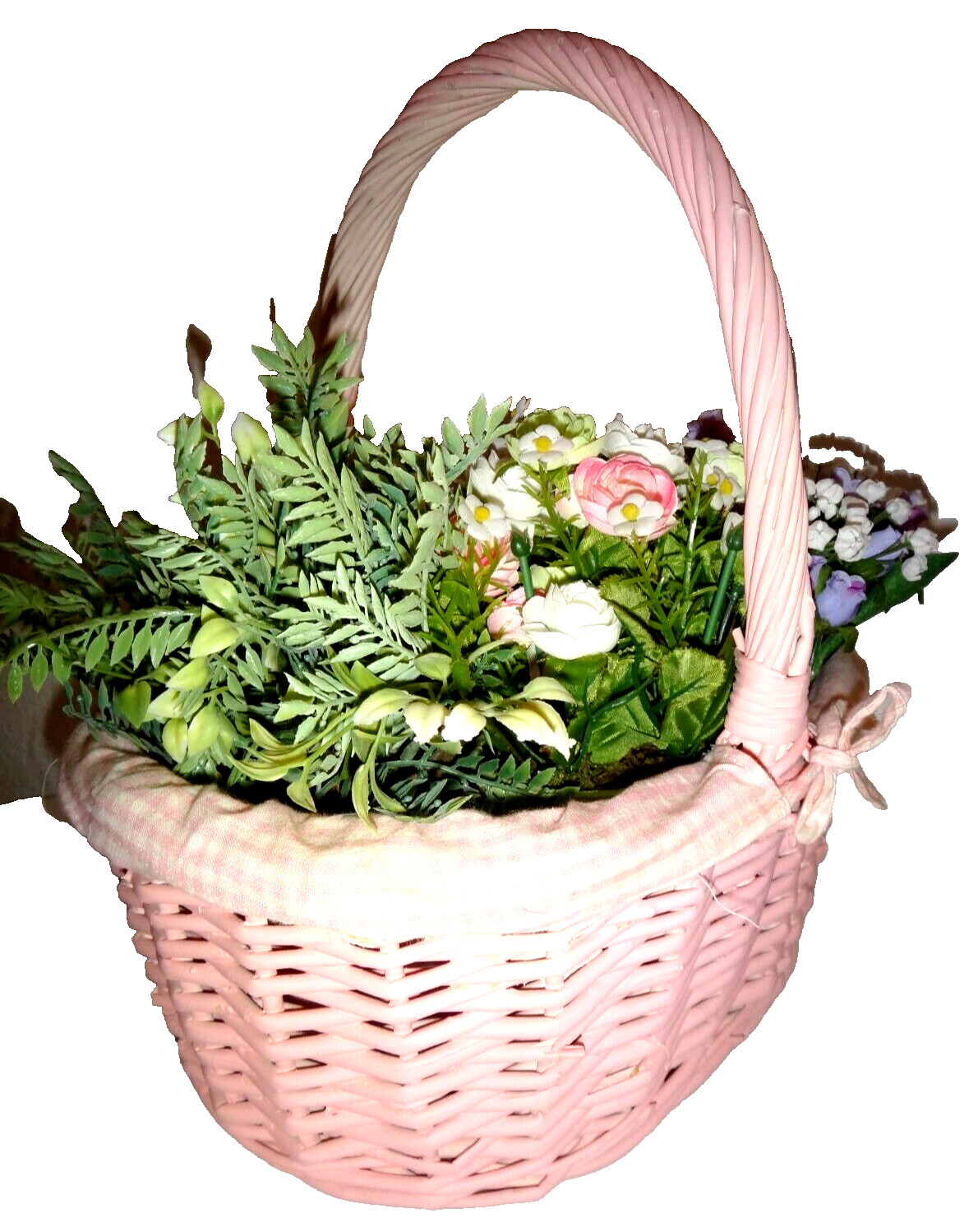 Artificial Multi-color Flowers & Leafs in Pink Wooden Bucket 13.5″ x 14″ x 10″