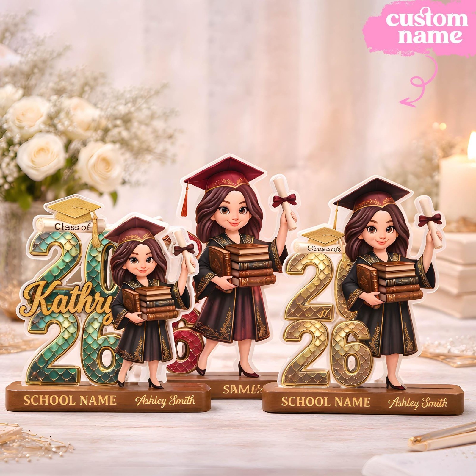 Personalized 2026 Graduation Acrylic Block, Class of 2026 Keepsake, Custom decor