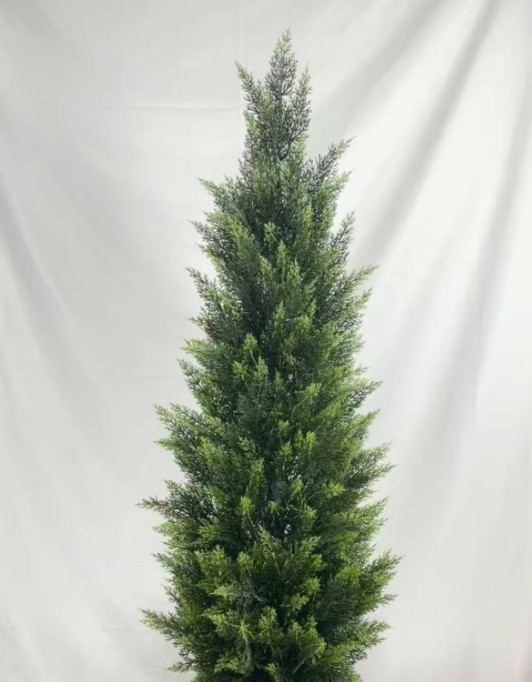 2 Pack 5Ft Faux Cypress Tree Realistic Fake Green Pine Home Garden Decor