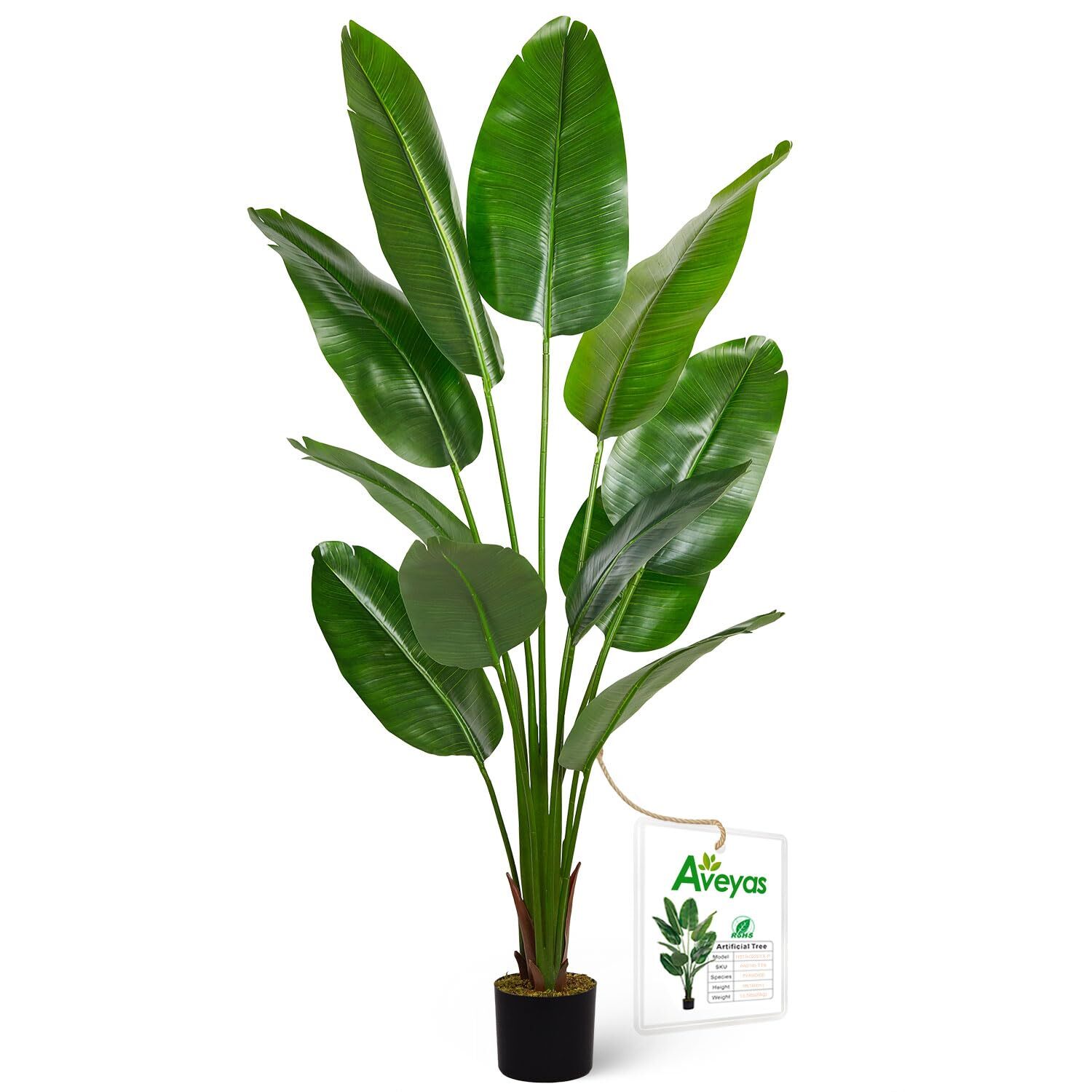 6ft Artificial Bird of Paradise Tree Faux Banana Leaf for Indoor/Outdoor Decor