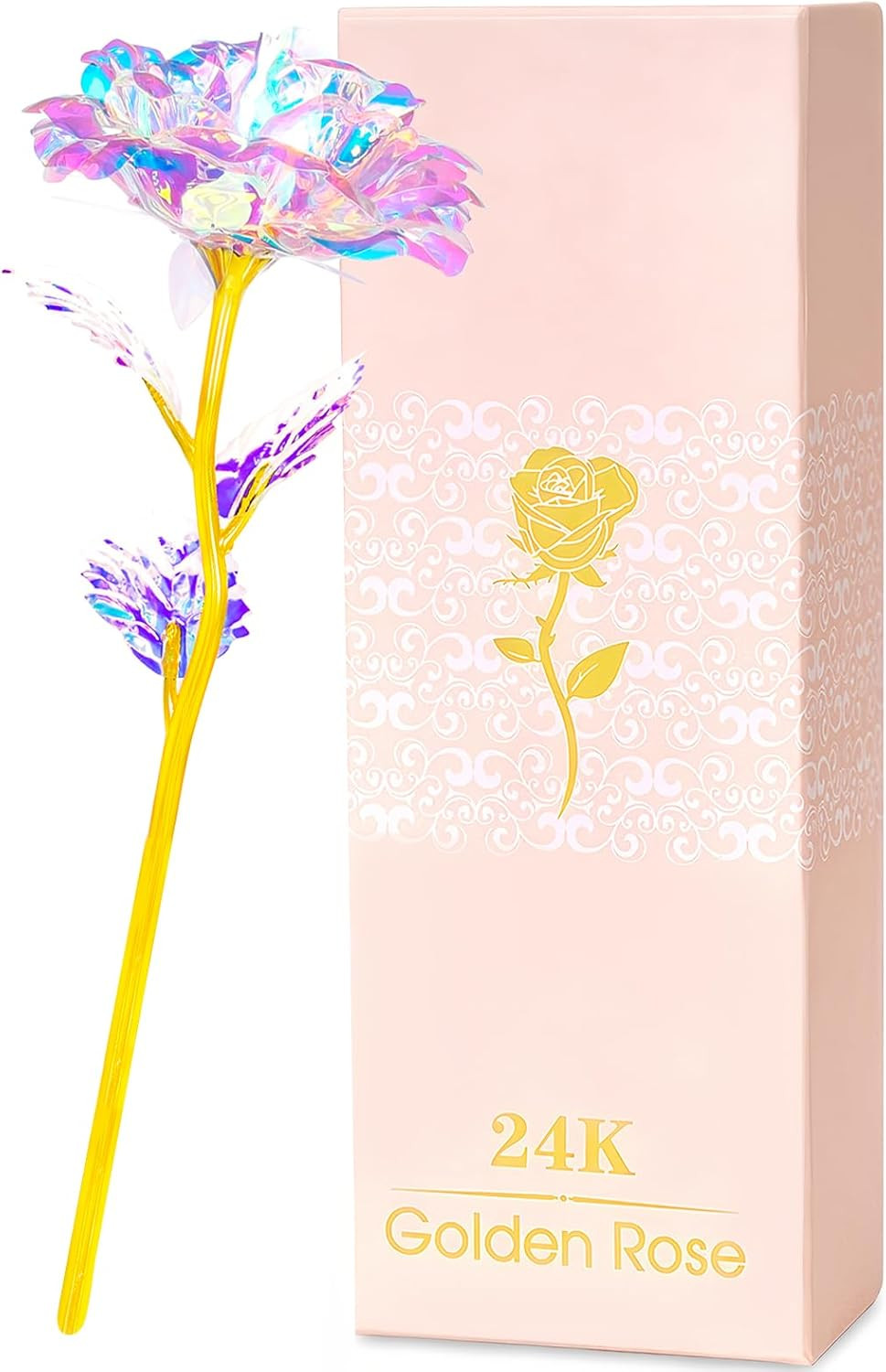 Mothers Day Rose Gifts for Mom, Women Mom Gifts for Brithday, Galaxy Glass Rose