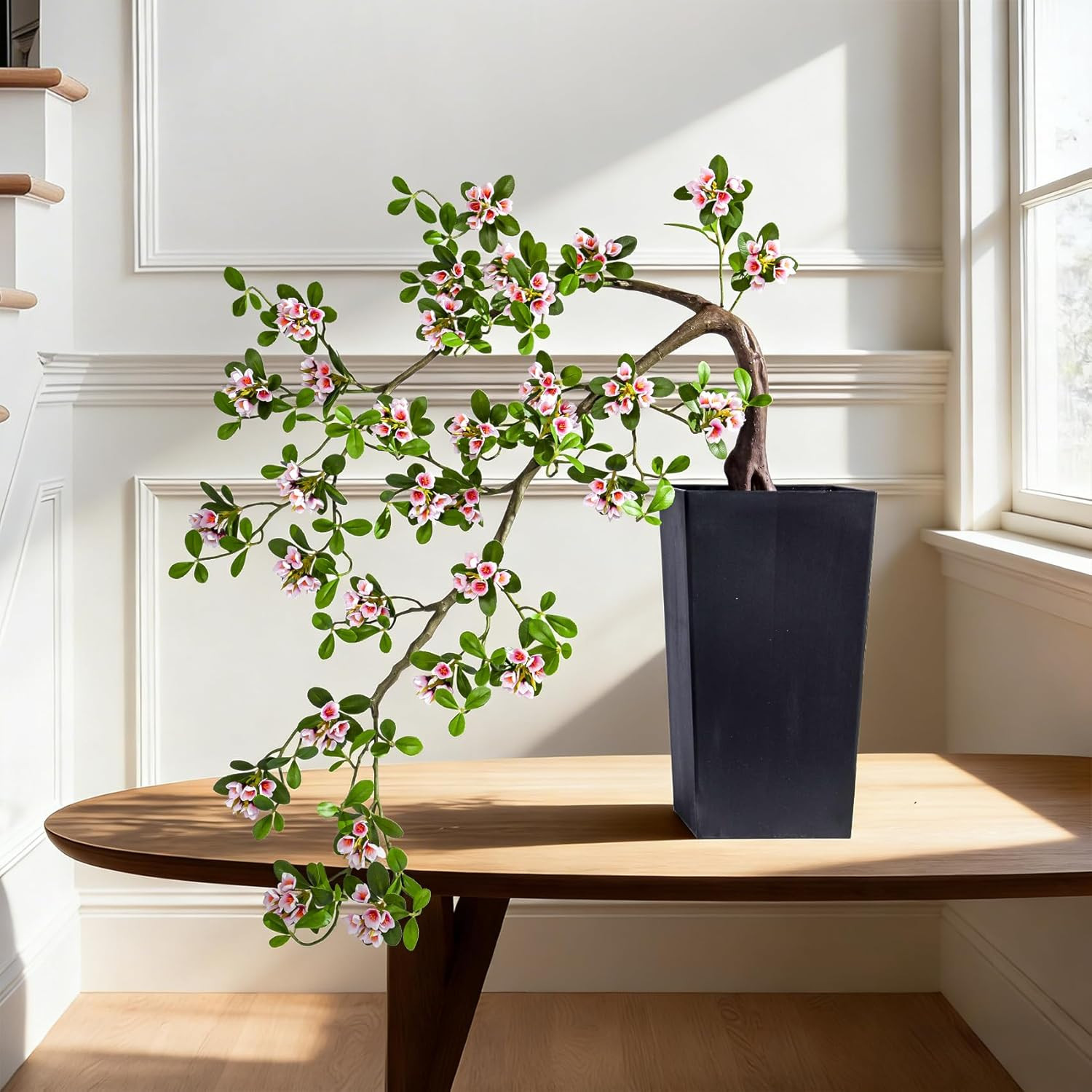 Lifelike Large Pink Artificial Bonsai Tree for Home & Office Décor