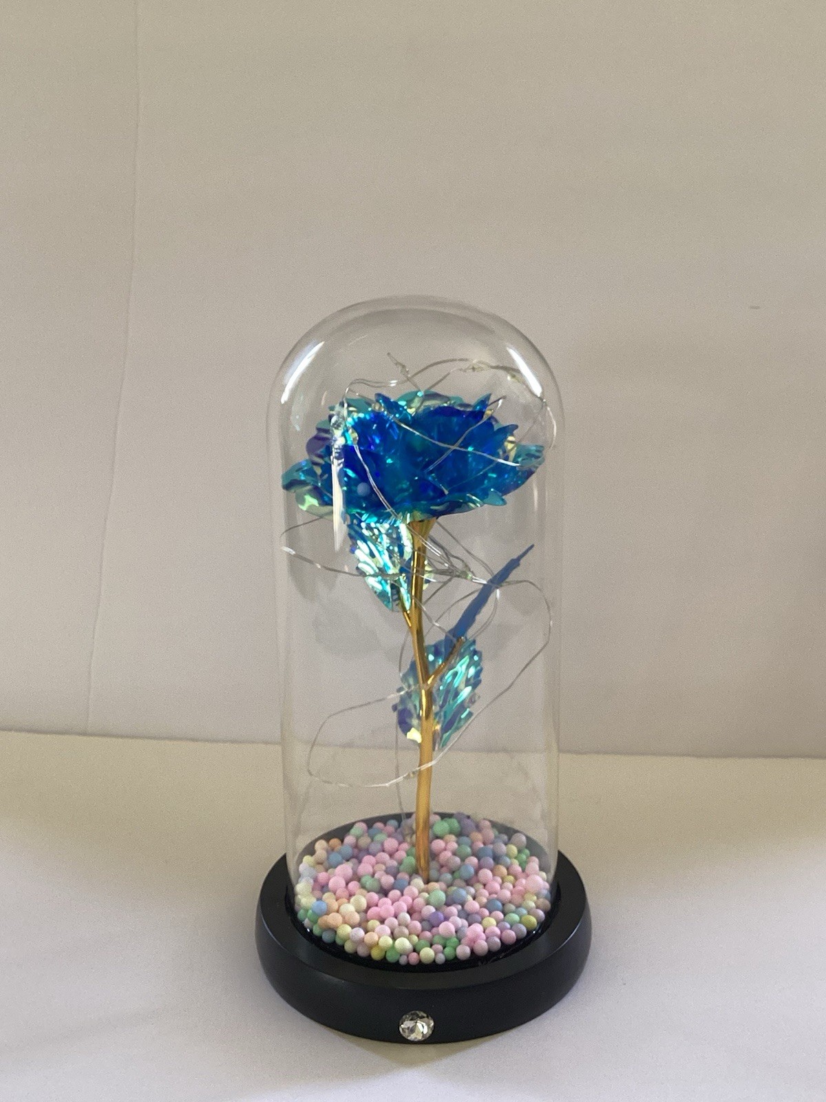 Eternal Rose LED Light,Eternal rose in Glass Dome,Gift For Her,Birthday /Wedding