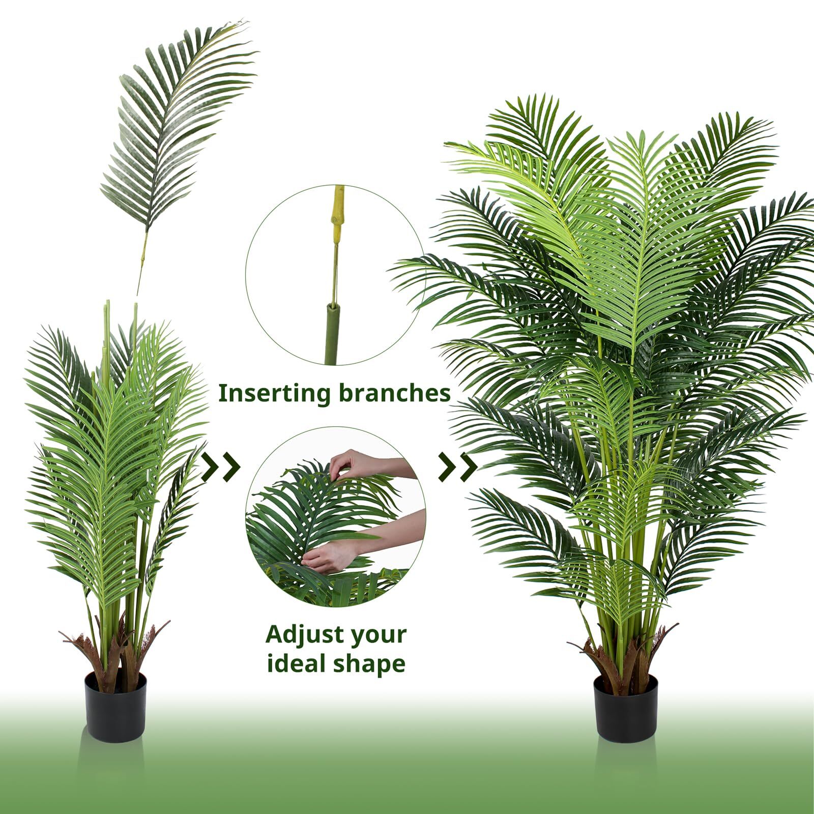 Yepdin 6 Ft Artificial Tropical Palm Plant Artificial Large Trees with 24 Remova