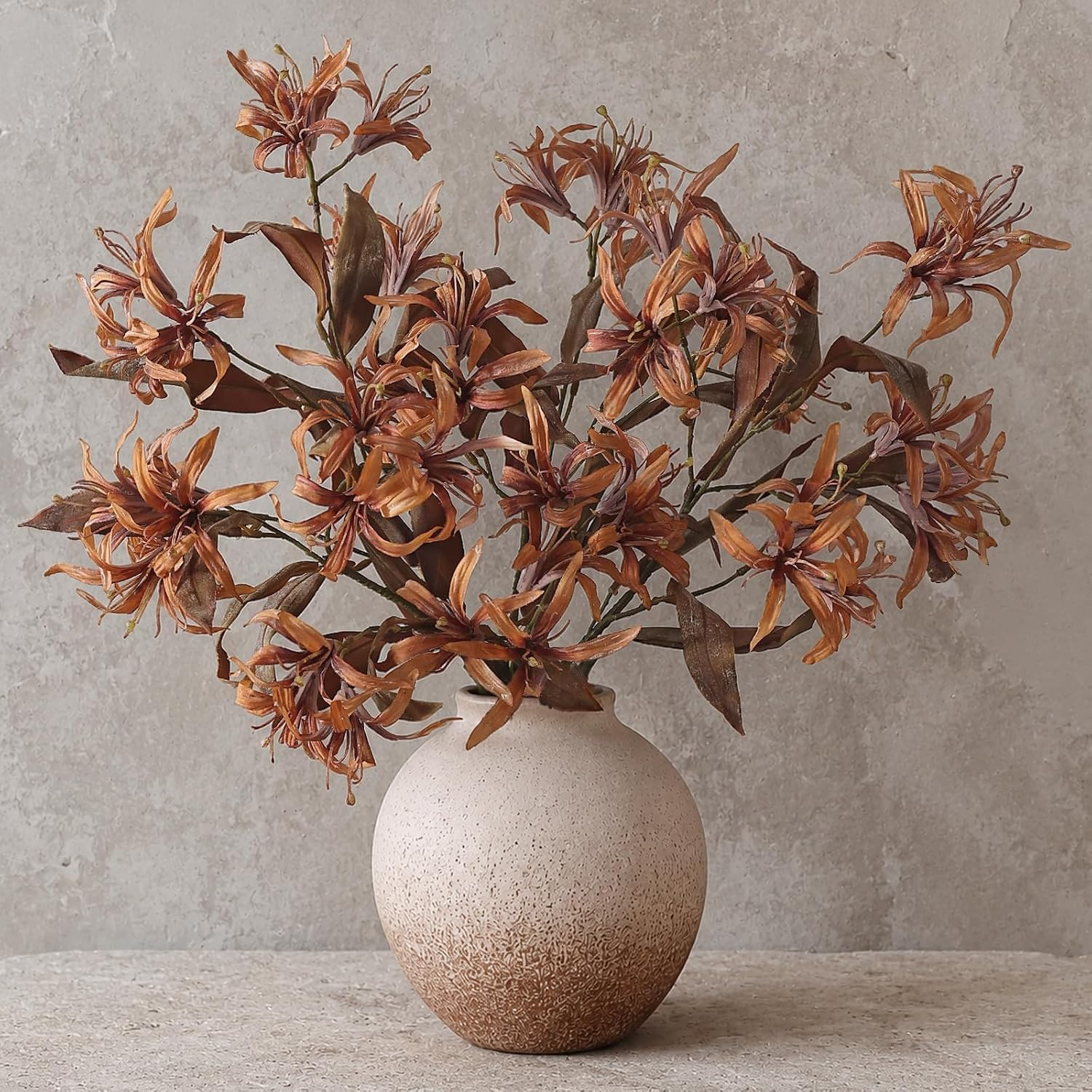 8 Pcs 33″ Dried Bauhinia Flower Stems – Lifelike Autumn Decor for Home