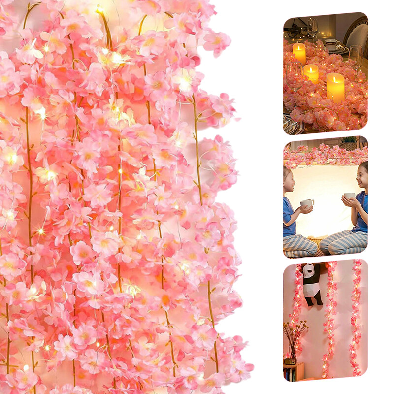 2M Cherry Blossom Light String Garland 20LED Fairy Lights Home Decro Waterproof