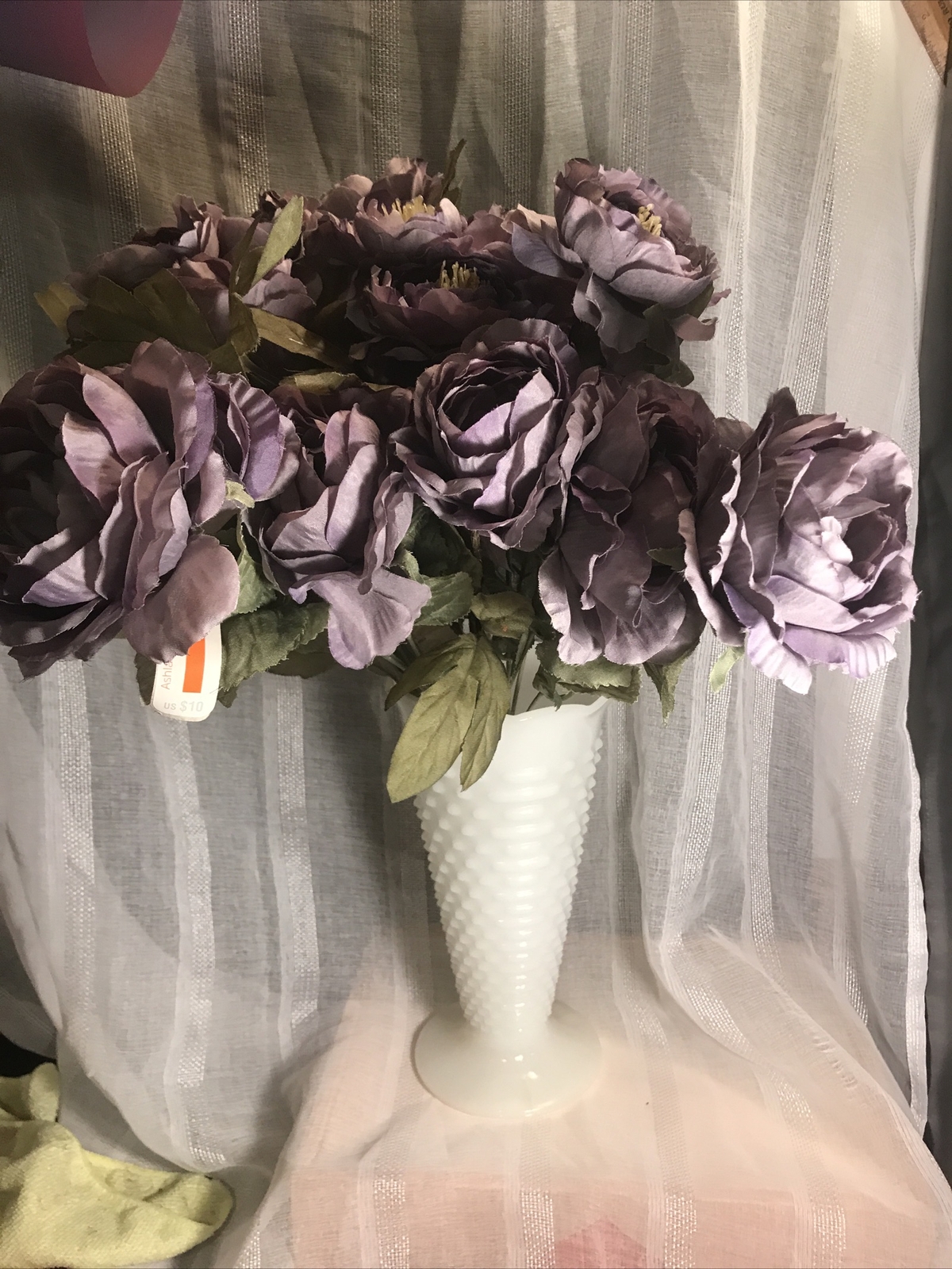 Beautiful Faux Silk Flower Bunches Bouquet (2) NEW Floral Centerpiece Purple
