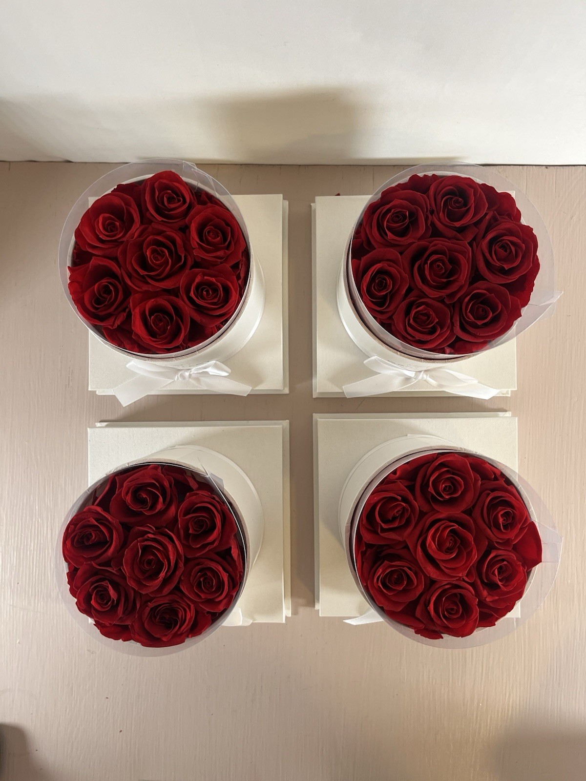 Set of 4 GRACLECT Real Preserved Forever Rose Gift Boxes