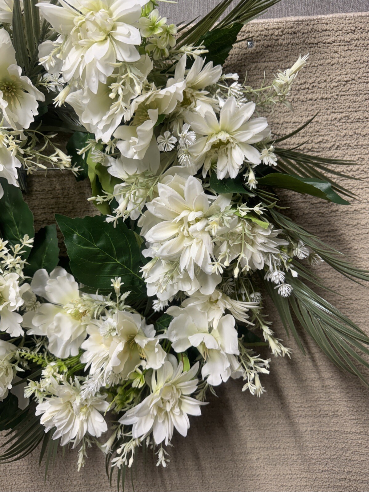 Spring Floral Wreath 22 Inch Farmhouse Cottagecore Wedding Door Decor