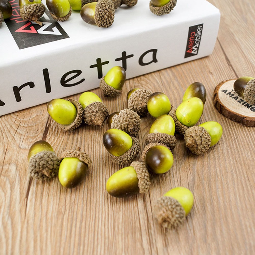 10 Pcs Simulated Wooden Acorn Christmas Decor DIY Accessories for Crafts