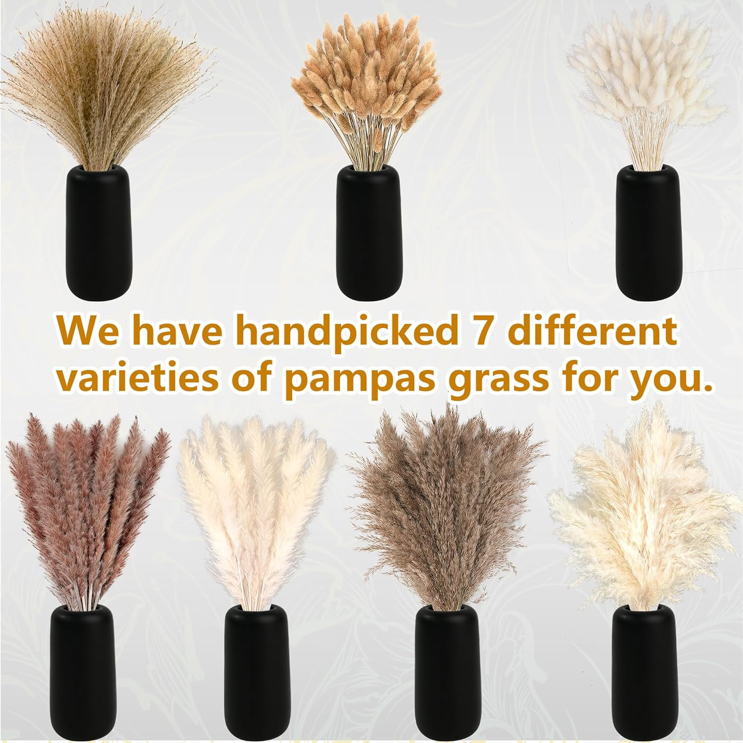 300 PCS Dried Pampas Grass Decor, Dried Flower Bouquets for Wedding, Home, Cente