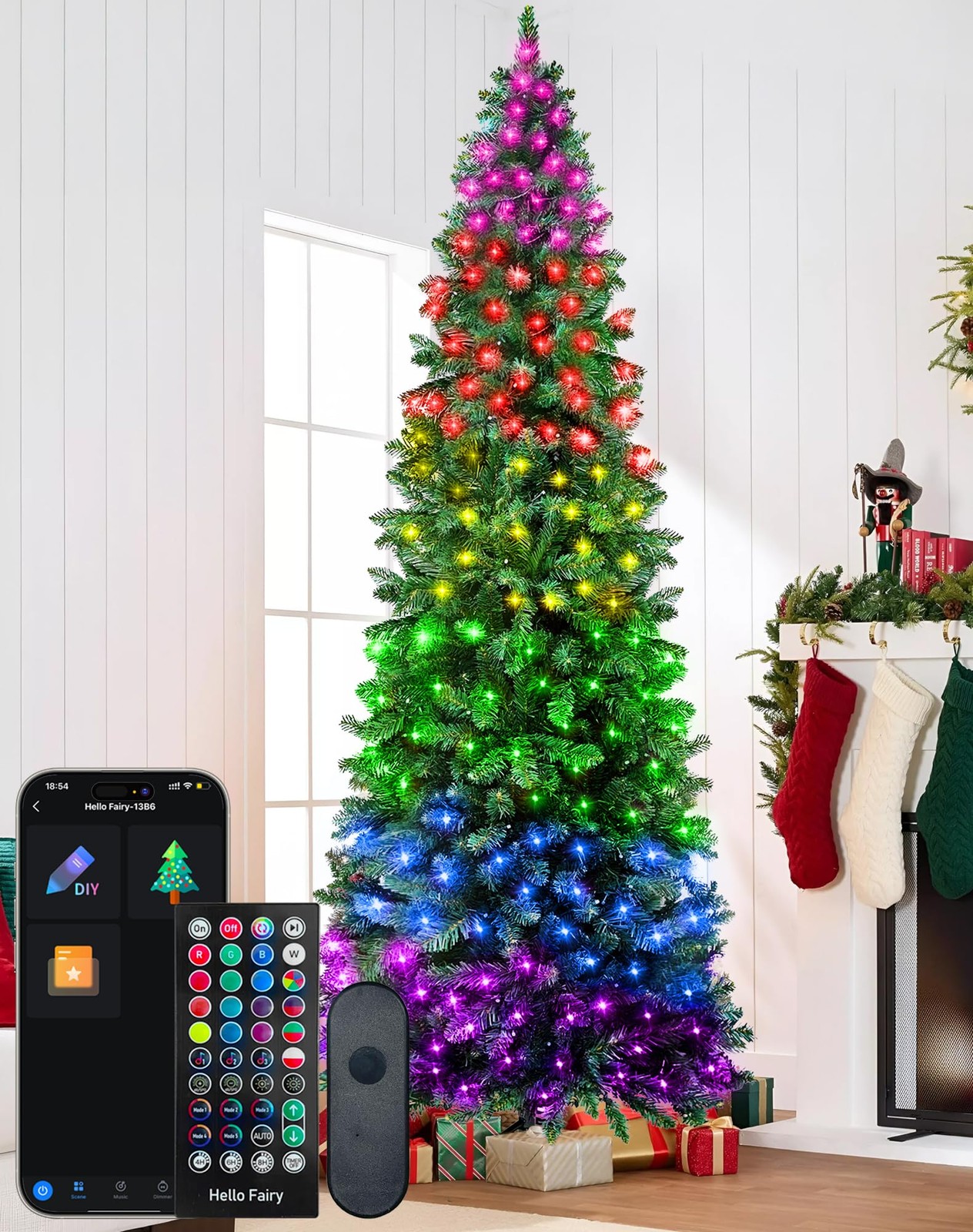 9FT Smart Pencil Christmas Tree with 550 LED Lights – App Control DIY Colors