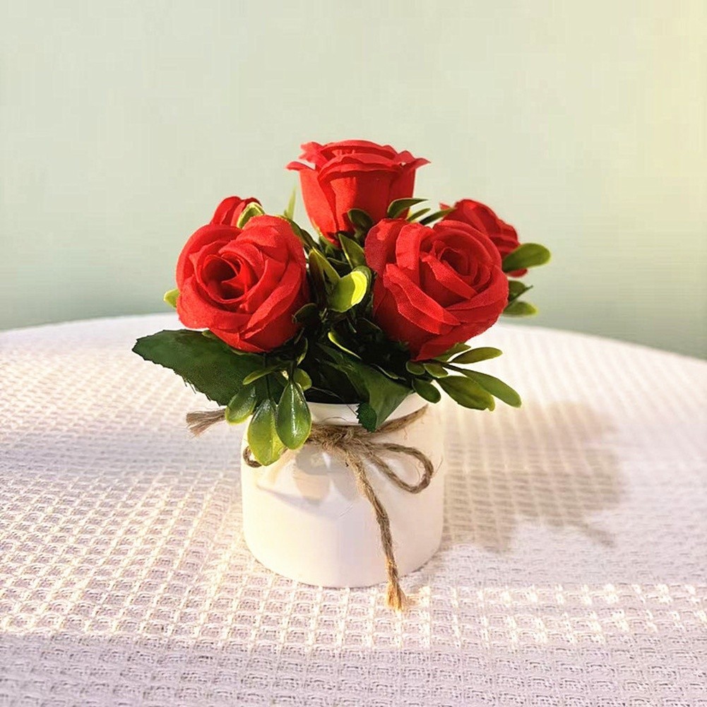 15cm Artificial Bonsai with Lifelike Petals for Indoor Table Decor