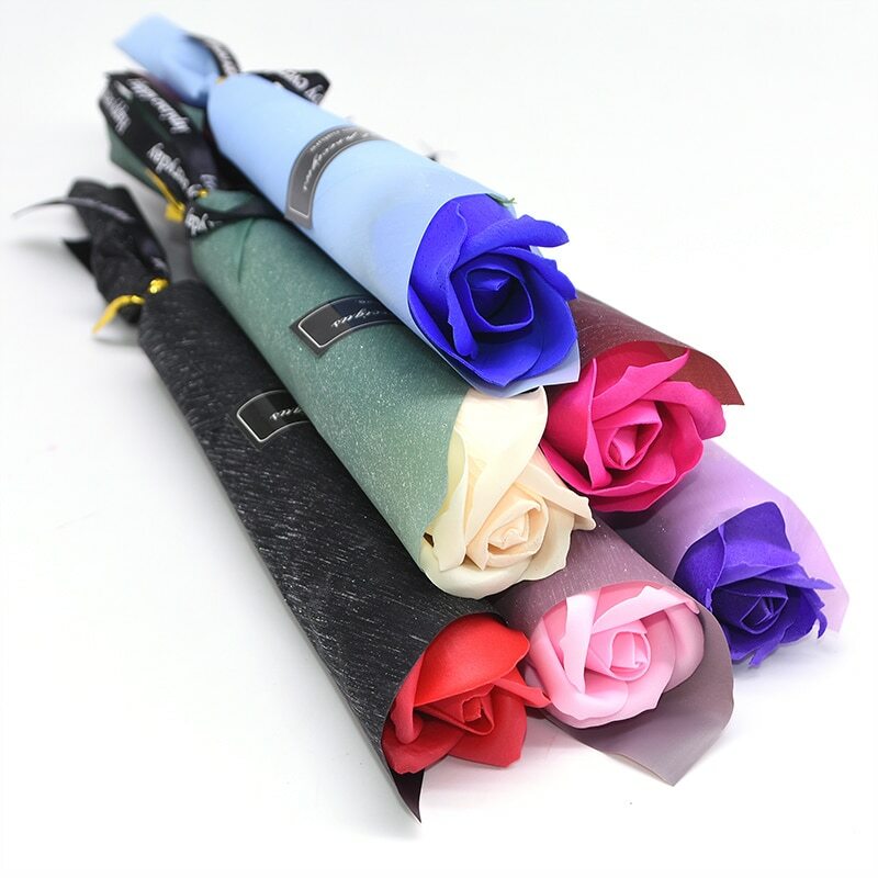 5pcs Rose Bouquet Soap Flower Box Wedding Birthday Valentines Mother’s Day Gift