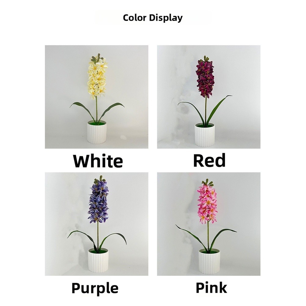 Hyacinth Floral Decor in Pot for Table Centerpiece For Home Office Use
