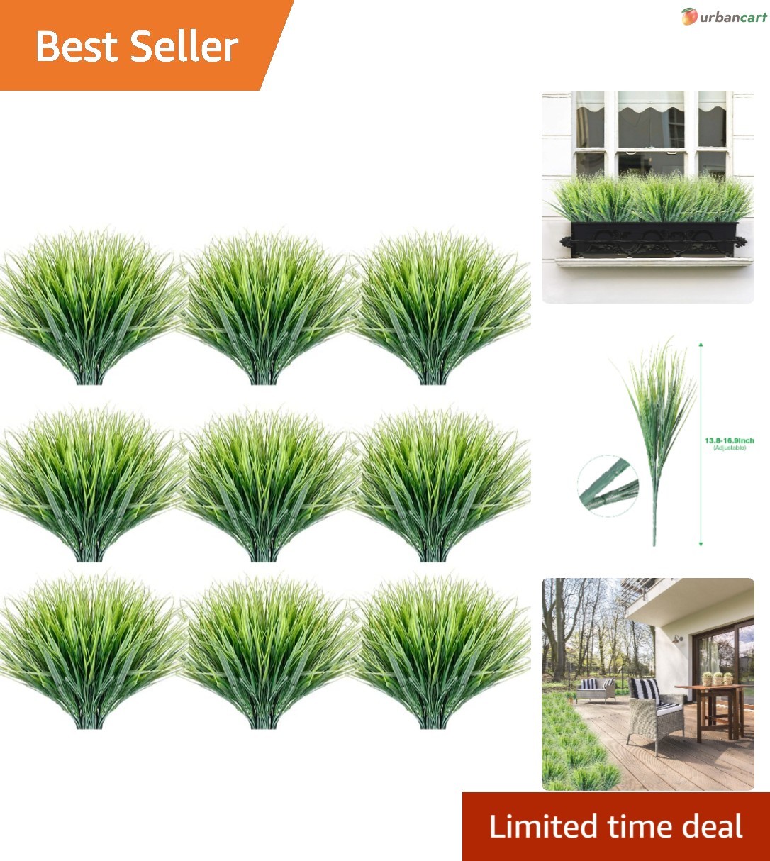 LushLife 30-Bundle UV-Resistant Artificial Grass Set for Indoor & Outdoor Decor
