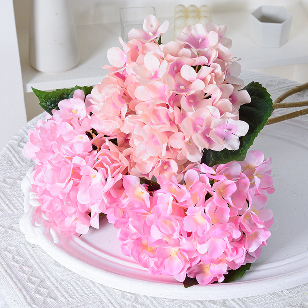 Artificial Hydrangea Flowers Fake Silk Bouquet Wedding Party Home Garden Decor