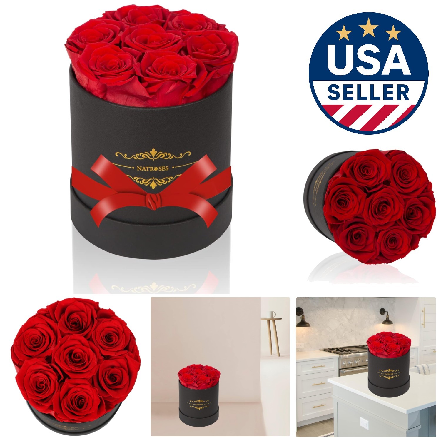 Elegant 7 Piece Preserved Roses Gift Box – Timeless Romance for Any Occasion