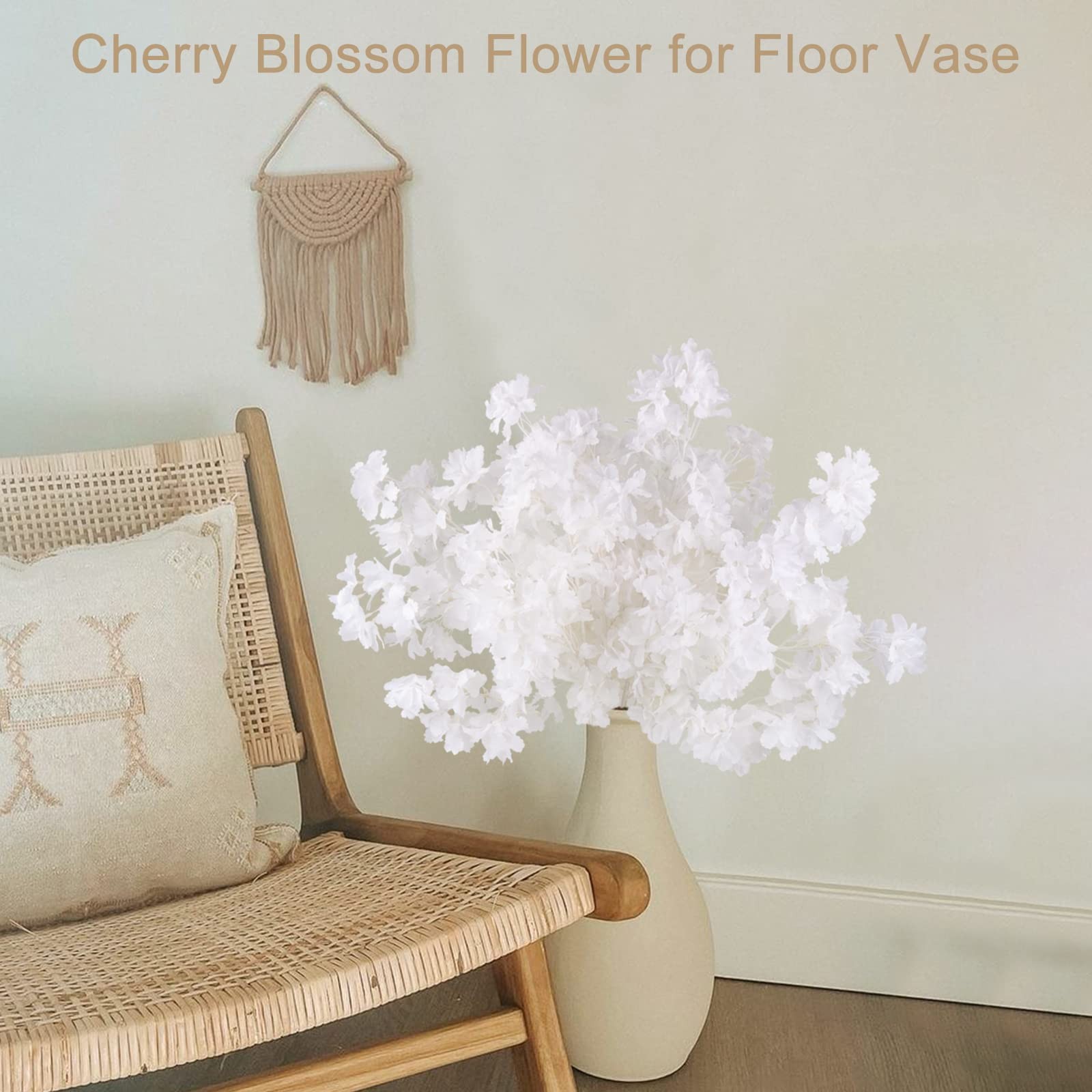 Artificial Faux Cherry Blossom Branches Decor, 35 Inch for Tall Floor Vase Us…
