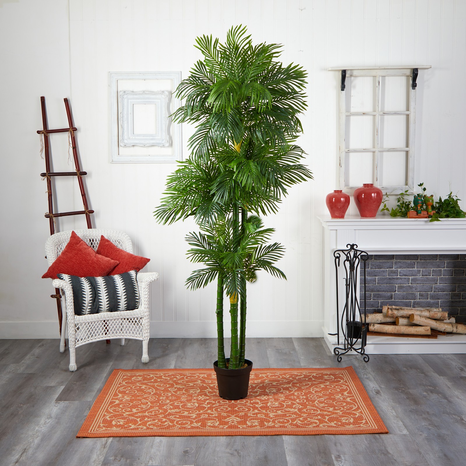Nearly Natural 7.5ft Phoenix Artificial Palm Tree in Green