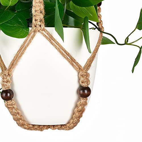 Packs Fake Hanging Plant with Pot, Artificial Plants for Home Decor 2 Brown