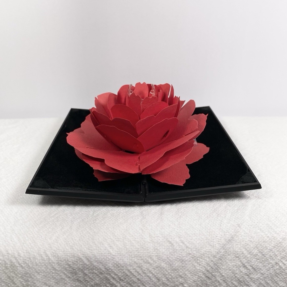 Ring Holder Red Rose 3D Black Case 5 Inch New