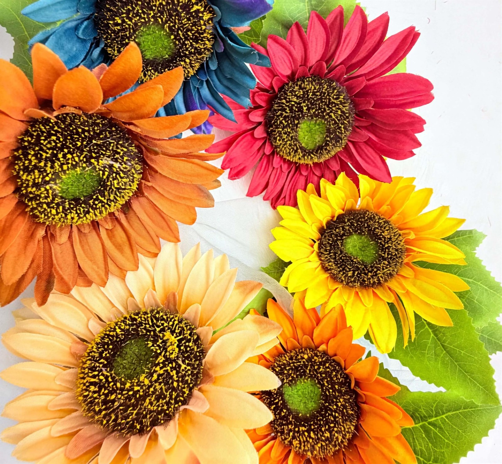 Artificial Sunflowers Fake Sunflowers Bouquet Vintage Fake Silk Sunflowers La…