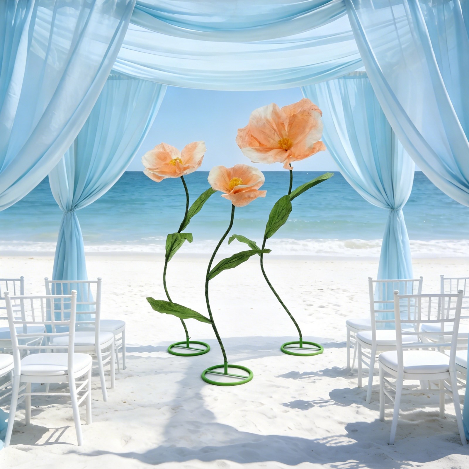 3Pcs Giant Artificial Flowers Large 1.8M Adjustable Wedding Banquet Decor Flower
