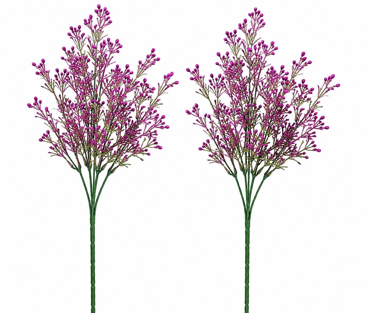 Set of 2 Purple Faux Wax Flower Sprays 13 Inch Artificial Filler Flowers Wildflo
