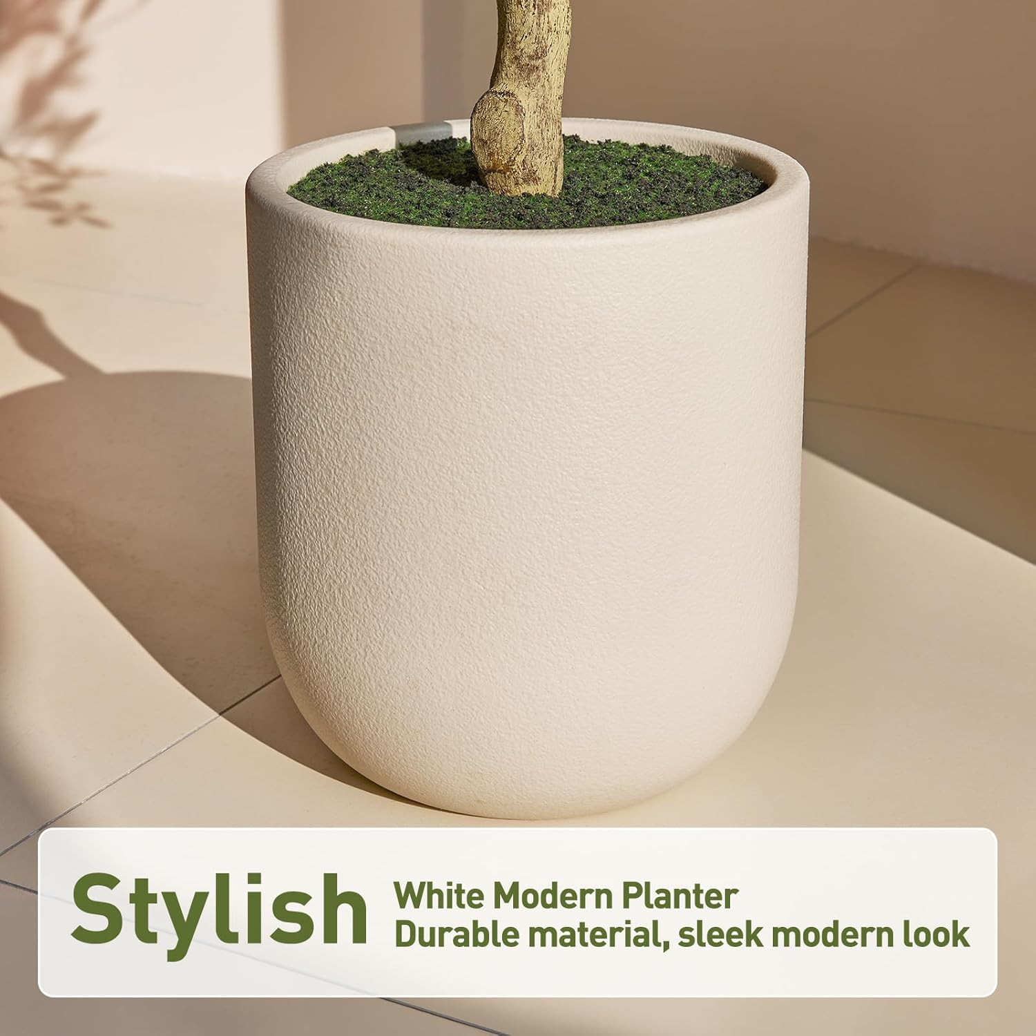 9FT Faux Black Olive Tree with White Planter – Elegant Indoor Decor