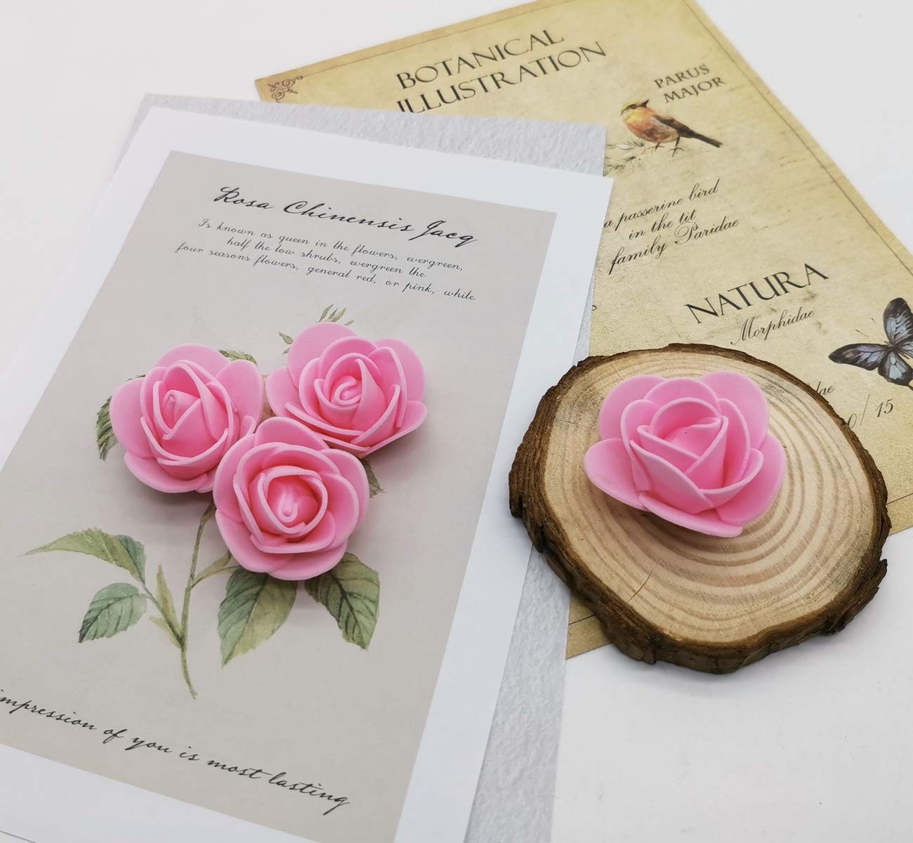 Garnet Mini Foam Rose Artificial Flowers DIY Crafts Wedding Bouquets 100 PCS