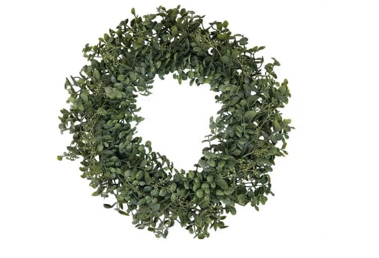SEDLAV 18-Inch Indoor Artificial Boxwood Plant Wreath-Indoor Boxwood Wreath