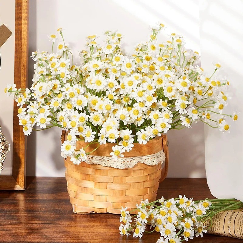 10PCS Artificial White Daisy Flowers Silk Bouquet Wedding Party Home Table Decor