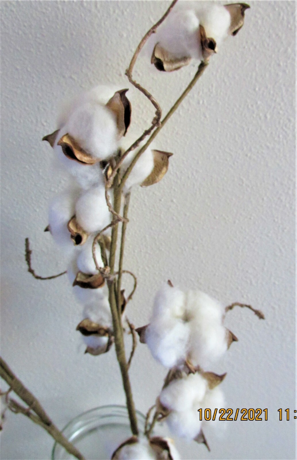 Artificial Cotton Balls Branches Farmhouse Country Décor