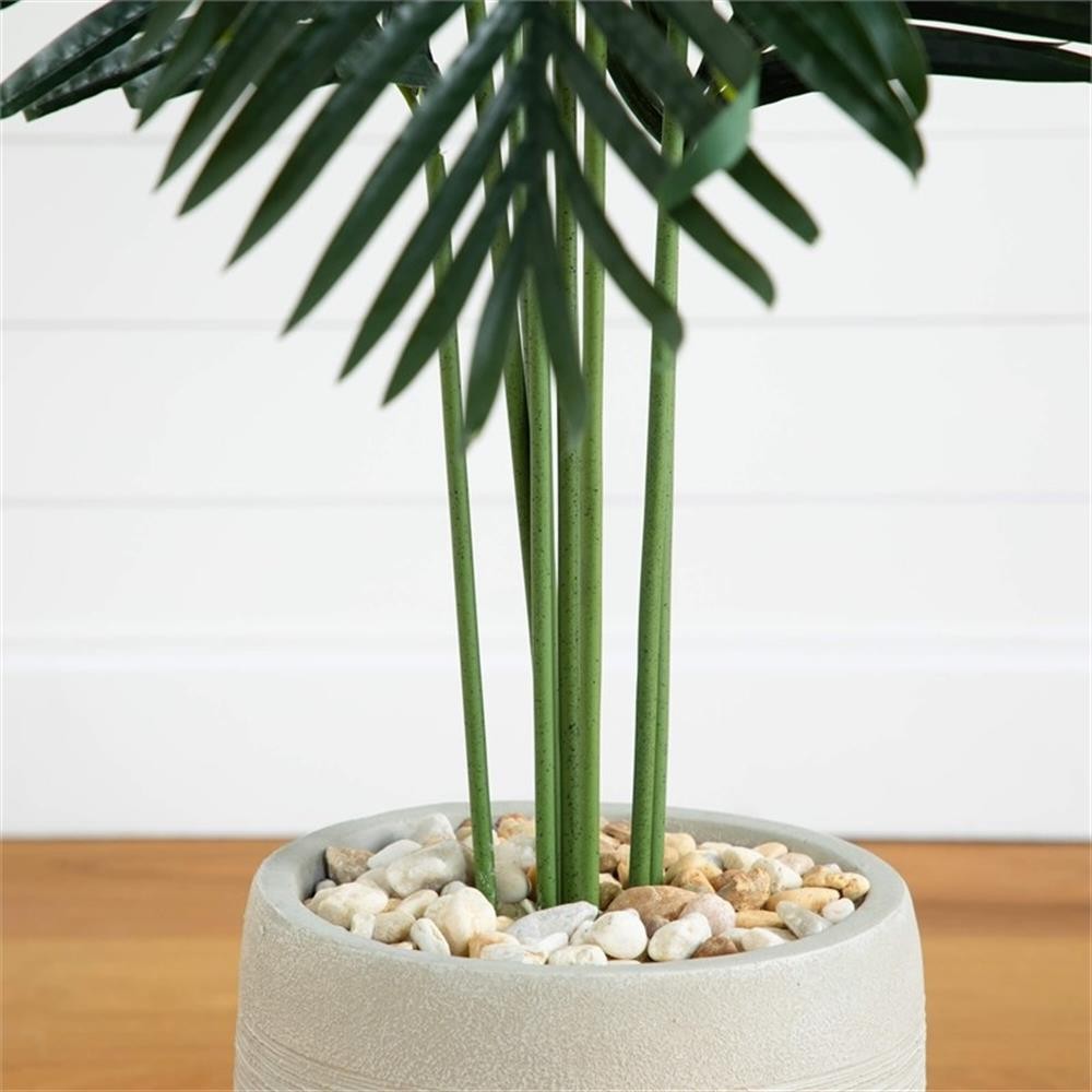 Pemberly Row 66″ Paradise Artificial Palm Tree in Sand Colored Planter