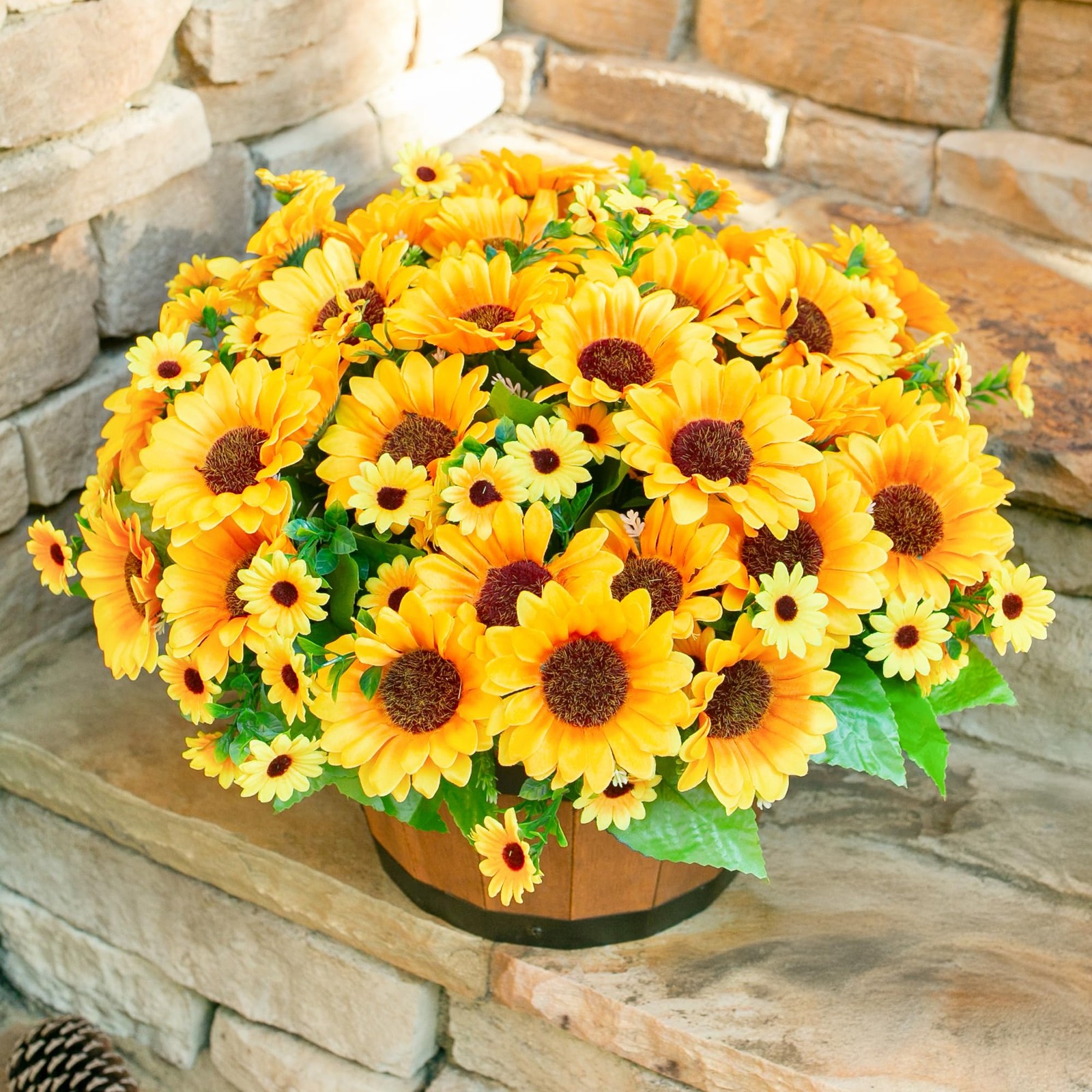Sunflowers Artificial Flowers, 10 Bunches Fake Sunflower Artificial Flowers f…