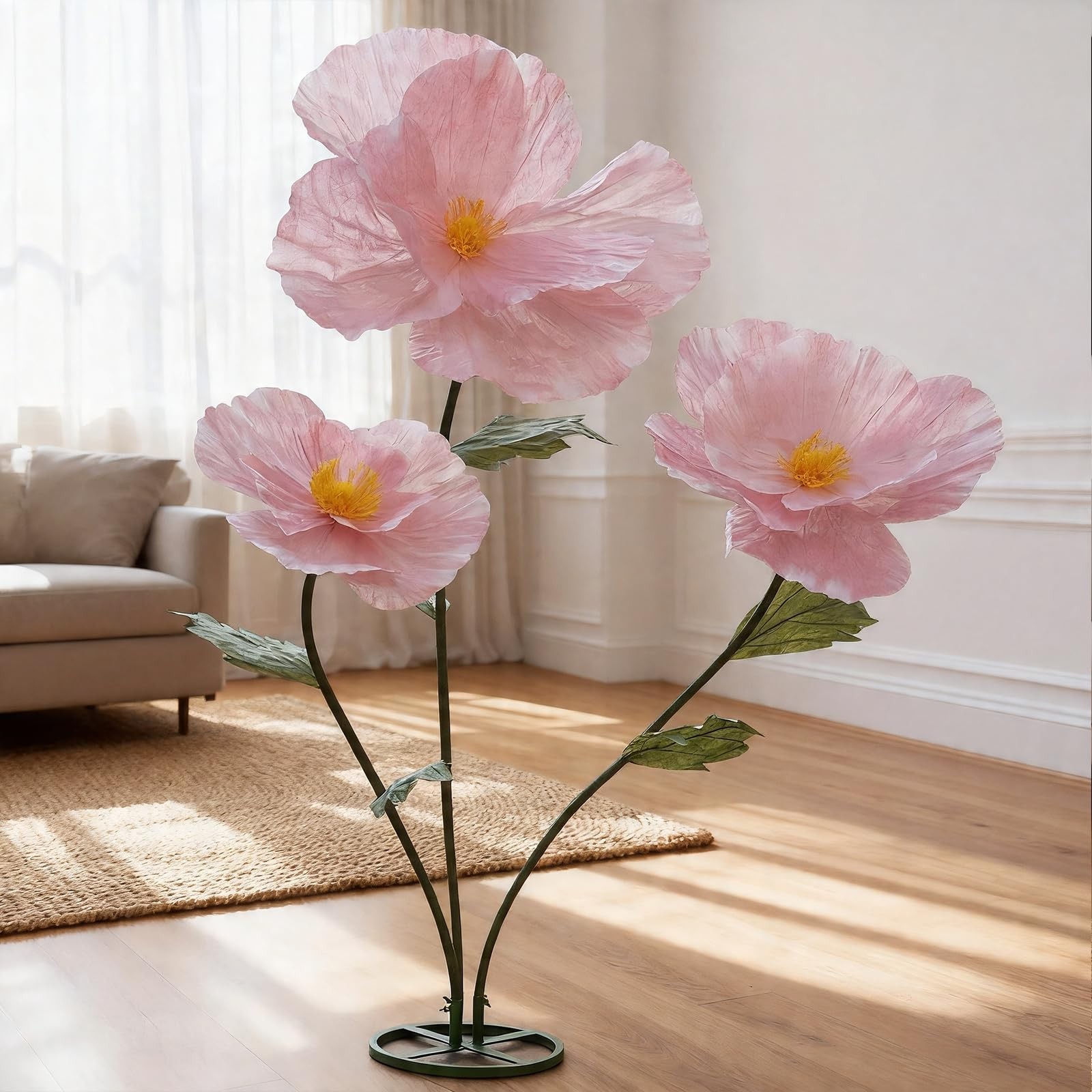 Giant Flowers for Decoration with Stand,Oversized Freestanding Gradient Flowe…