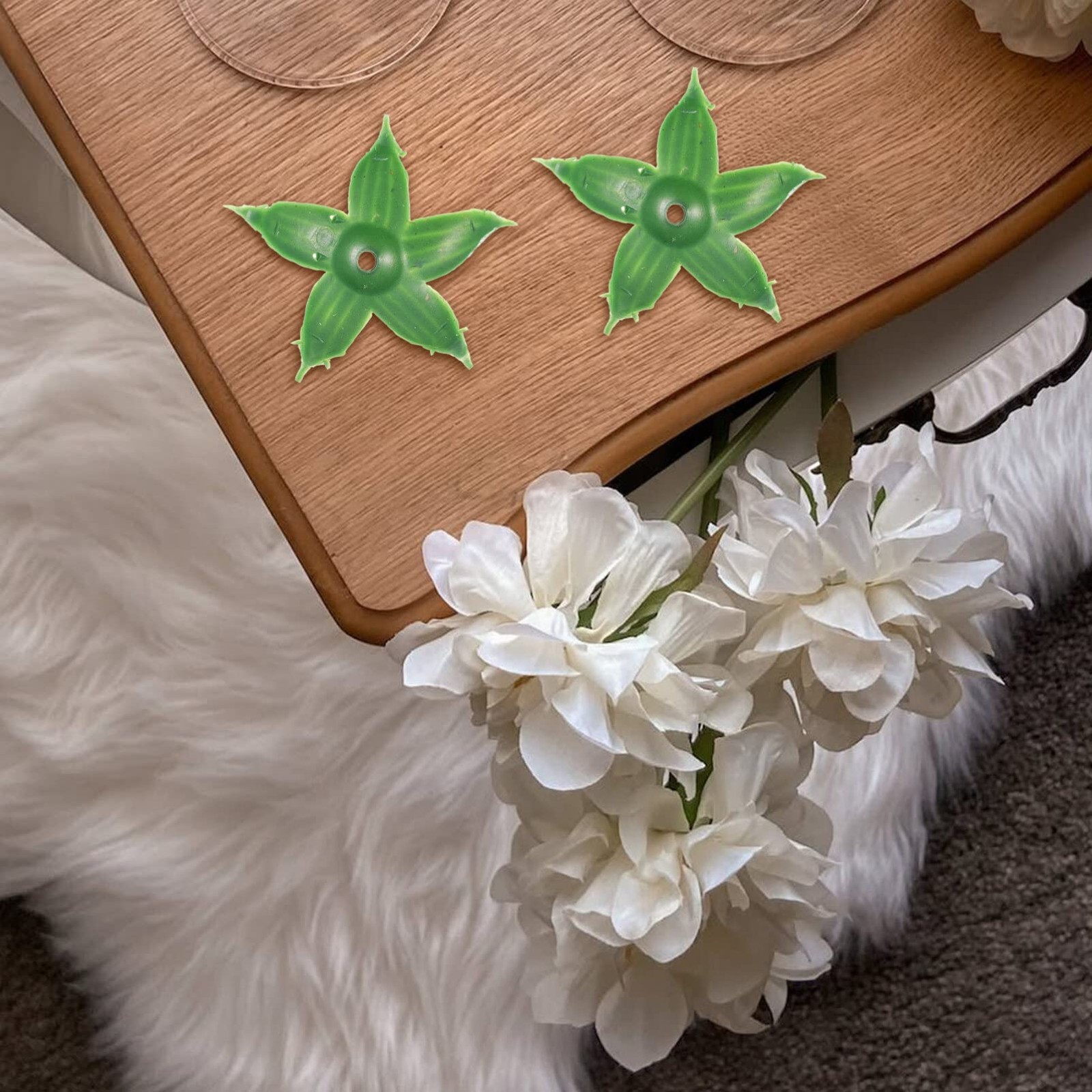 120 Pcs Artificial Flower Calyxes Plastic Sepals 1.97×1.97×0.98 Inch DIY