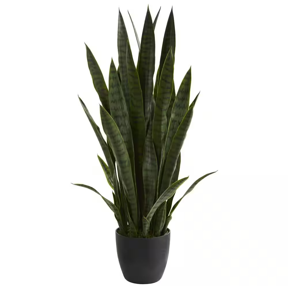 Decorative Planter 38″ Sansevieria Artificial Lush Green Versatile Indoor Plant