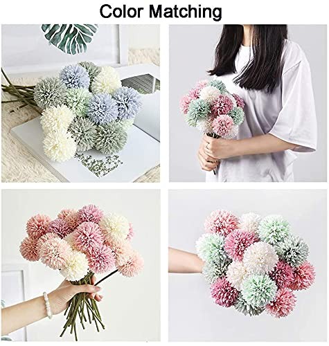 12pcs Gray Artificial Flowers Fake Flowers Silk Artificial Chrysanthemum Hydr…