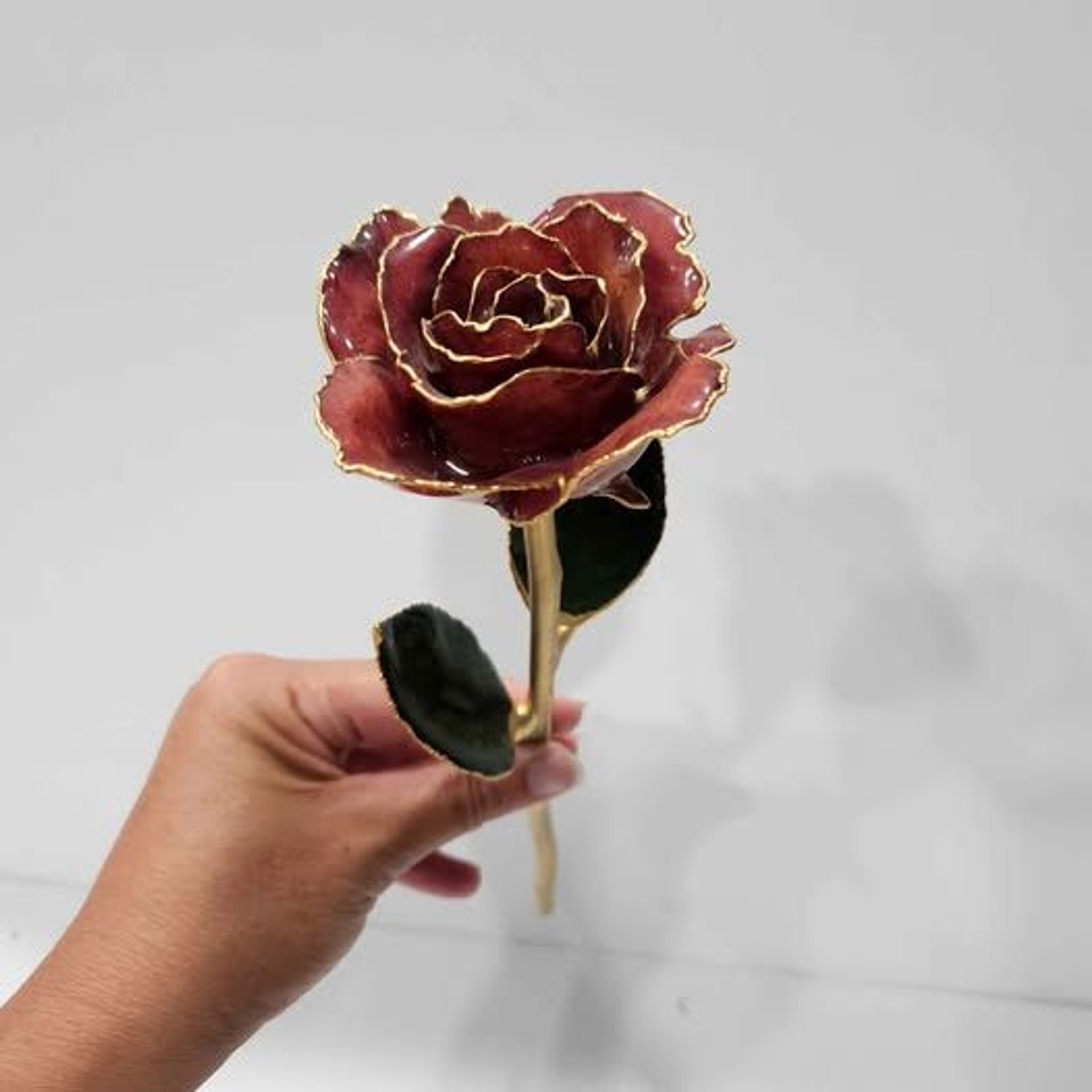 Gold Plated Red Rose