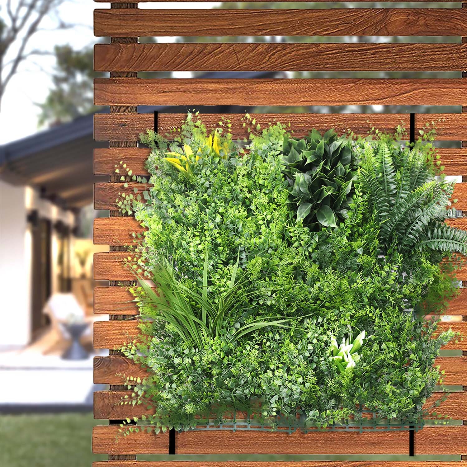 20″ Artificial Faux 3D Mix Leaves Wall Panel Fence Screen Home Outdoor Decor #04